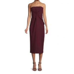 Cinq à Sept Burgundy Midi Dress
